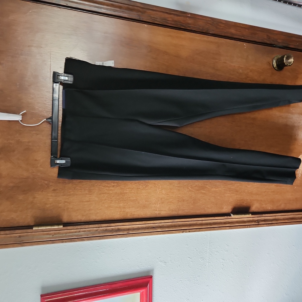 NWT GAP Black Bi-Stretch  Sise Zipper Trouser Pant Sz 8